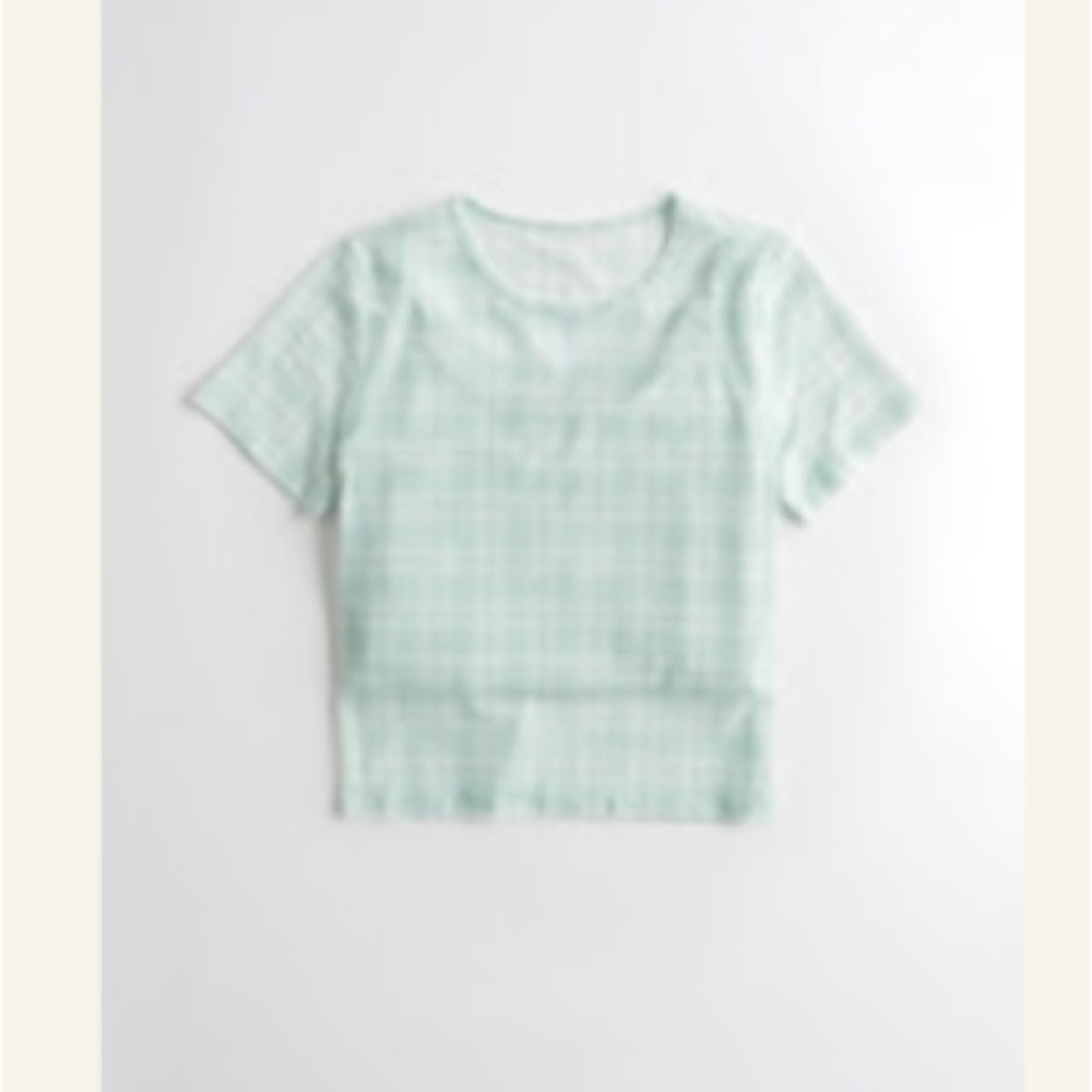 Hollister Mint Paid Mesh Baby Tee Medium